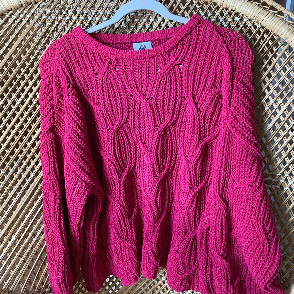 BRAND NEW bright pink Chenille Ultra Soft Knit Sweater - NWOT